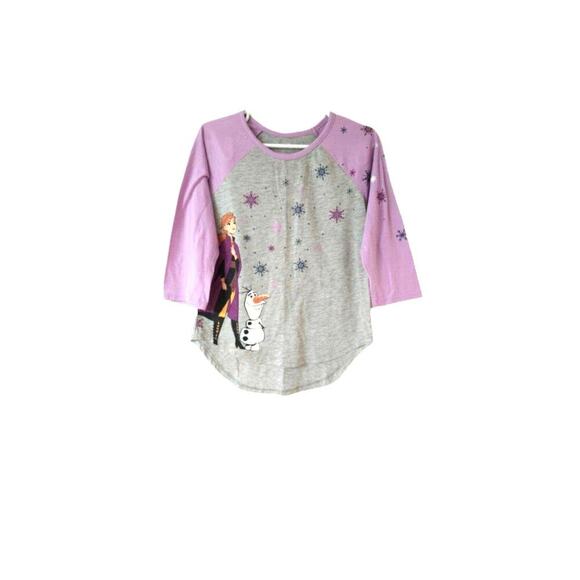 Disney Other - Frozen Disney M 3/4 sleeves girls blouse purple gray sleepwear size M